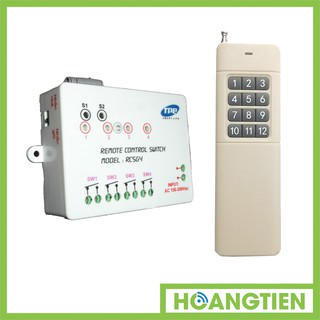 Bộ công tắc điều khiển từ xa 4 thiết bị TPE RC5G4 + Remote tầm xa 2500m 12 nút R4B12