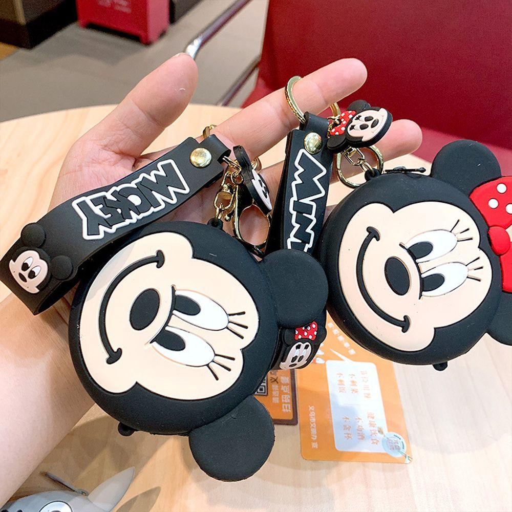 LANFY Ví Đựng Tiền Xu / Chìa Khóa / Dây Cáp Dữ Liệu Hình Mickey Minnie Shin-Chan / Doraemon / Sao Biển Mini Bằng Silicon