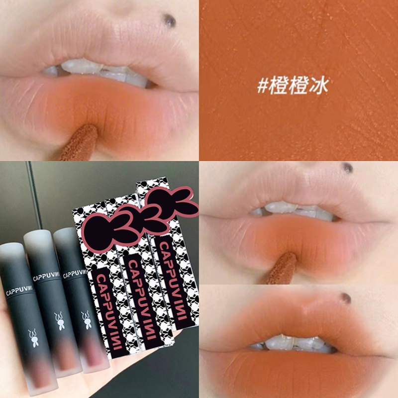 Son Kem Lì Cappuvini 6 Màu Sắc Tùy Chọn Dưỡng Ẩm Chống Dính Chống Thấm Nước Lâu Trôi Phong Cách Hàn Quốc