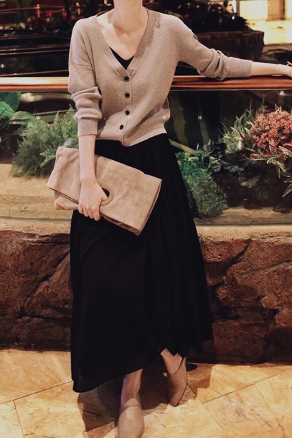 Áo khoác cardigan len nữ tay dài trơn nhiều màu-hàng xuất