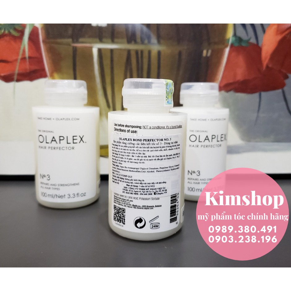 OLAPLEX NO.3 BOND PERFECTOR  KẾT NỐI CÁC LIÊN KẾT TÓC TẠI NHÀ SỐ 3 100ML | BigBuy360 - bigbuy360.vn