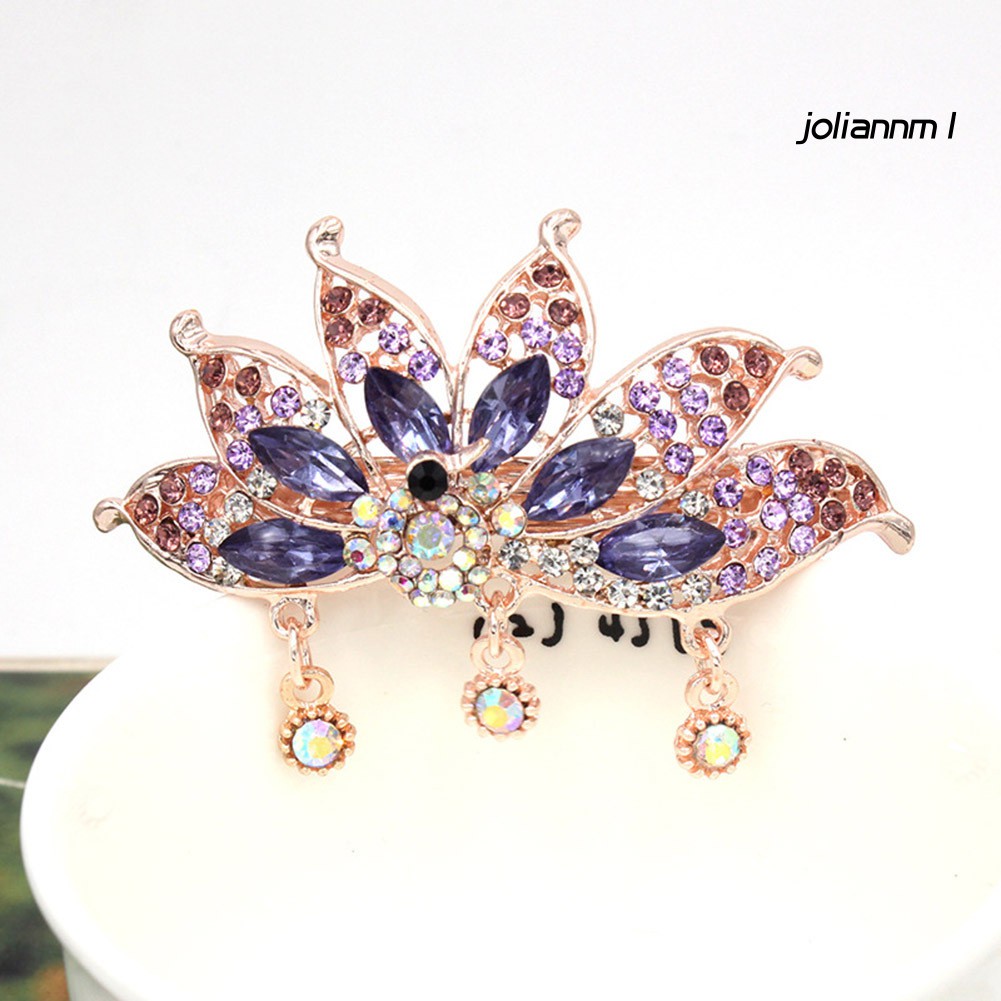 Kẹp tóc thiết kế hình bướm/con công/hoa đính đá sang trọng cho nữ