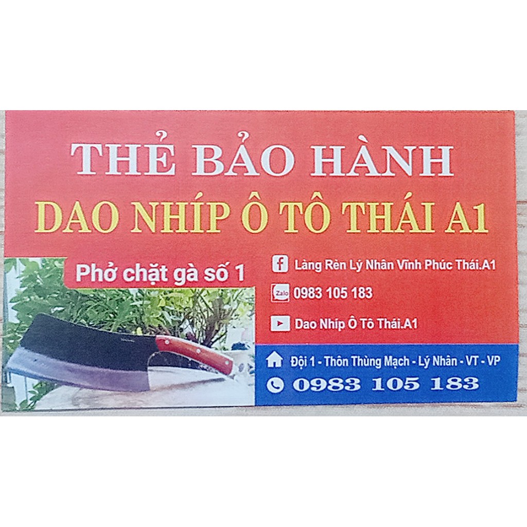 Dao phở thái thép kẹp 3 lớp rèn thủ công Bảo hành 1 năm