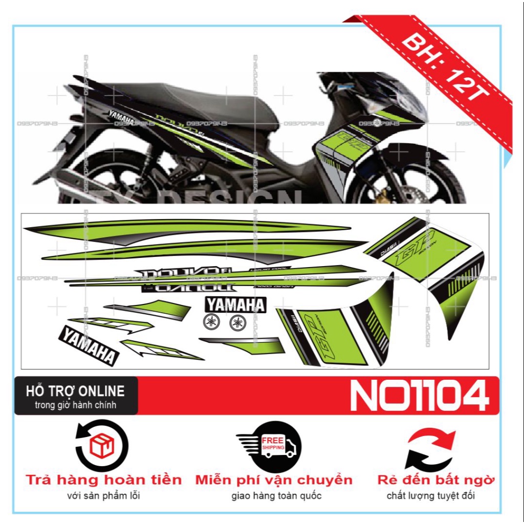 TEM XE NOUVO 4 LX CHẾ DÁN XE ĐEN -- SHIN DECAL 2