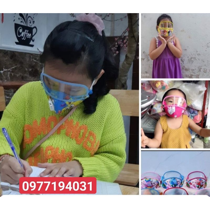 Khẩu trang học sinh có kính chống dịch , kèm van thở chuyên dụng