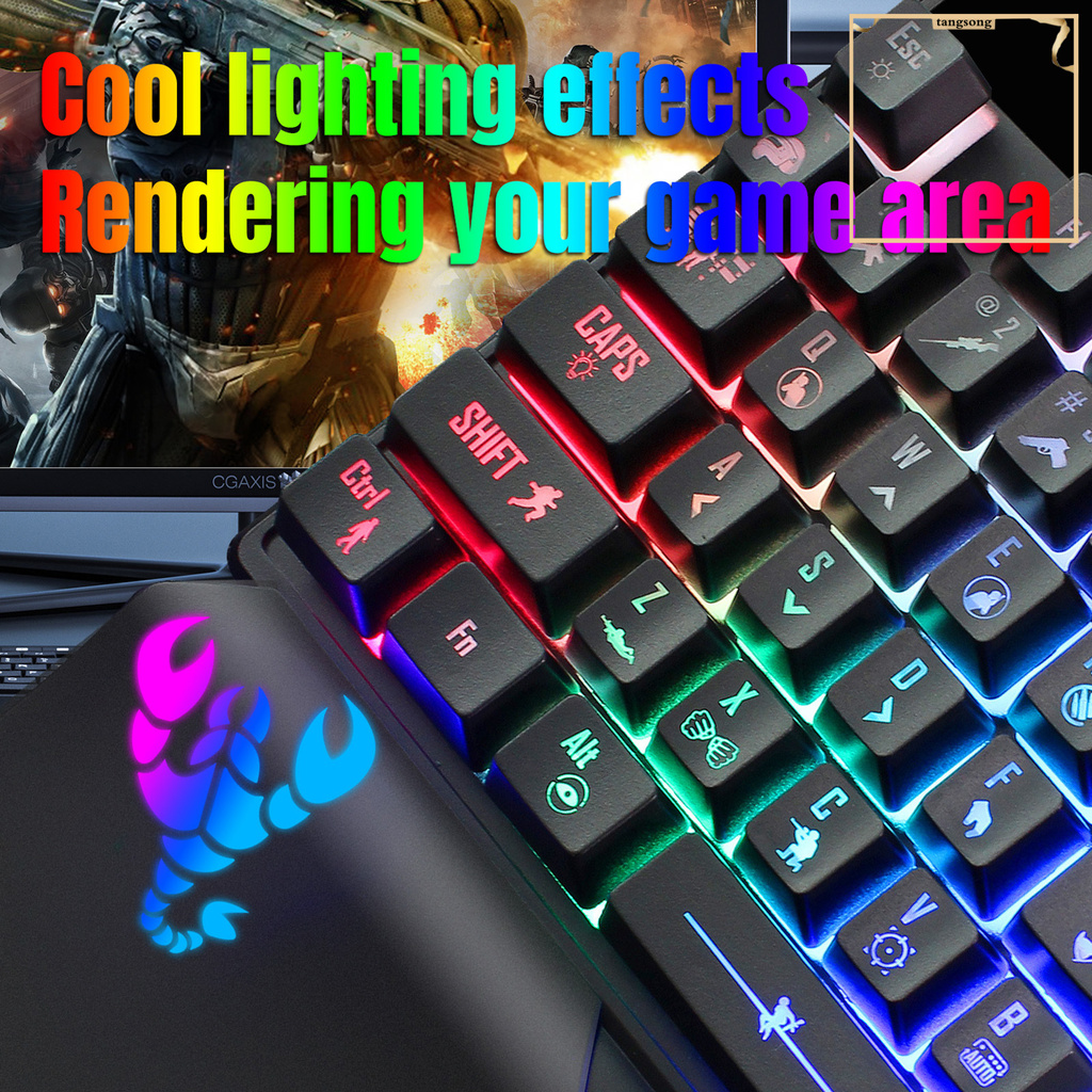 Set 2 Bàn Phím Chơi Game Có Đèn Led 35 Phím Hxsj Rgb