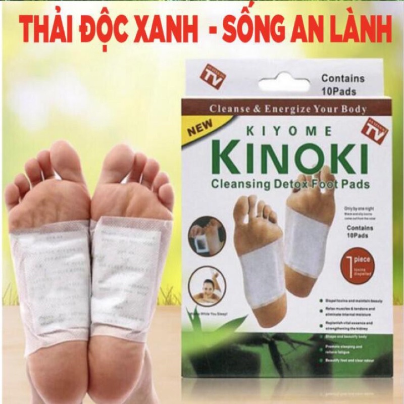 Hộp 10 Miếng Dán Chân Thải Độc Nhật Bản Kinoki Detox Foot Patch, Miếng Dán Thải Độc Chân