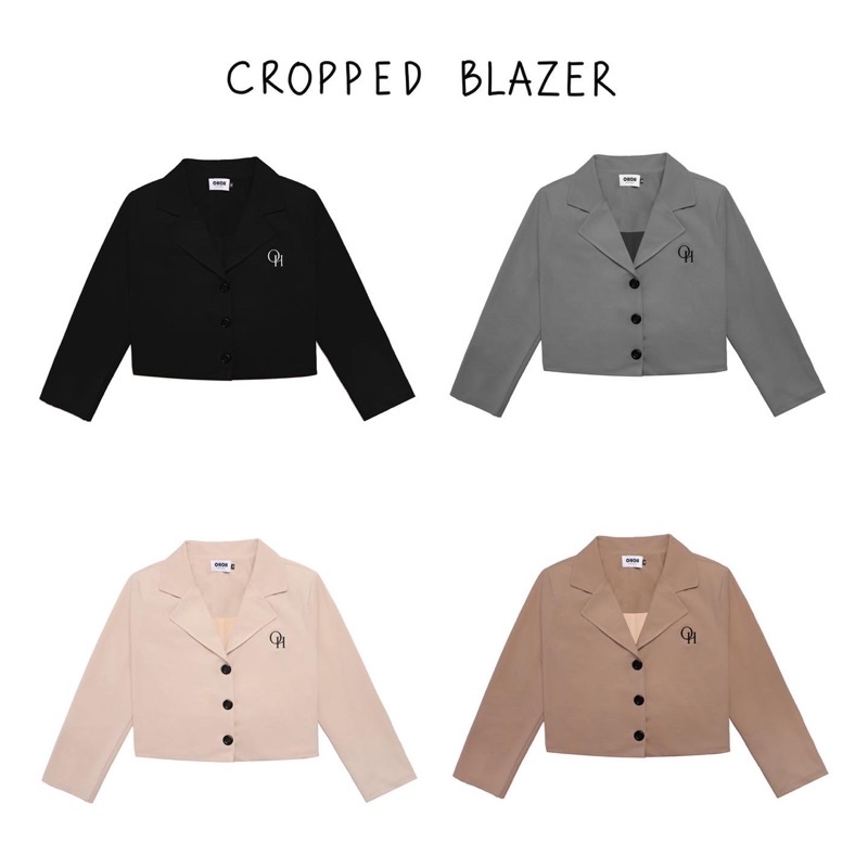 Áo khoác blazer ngắn OHOH (BASIC CROPPED BLAZER)