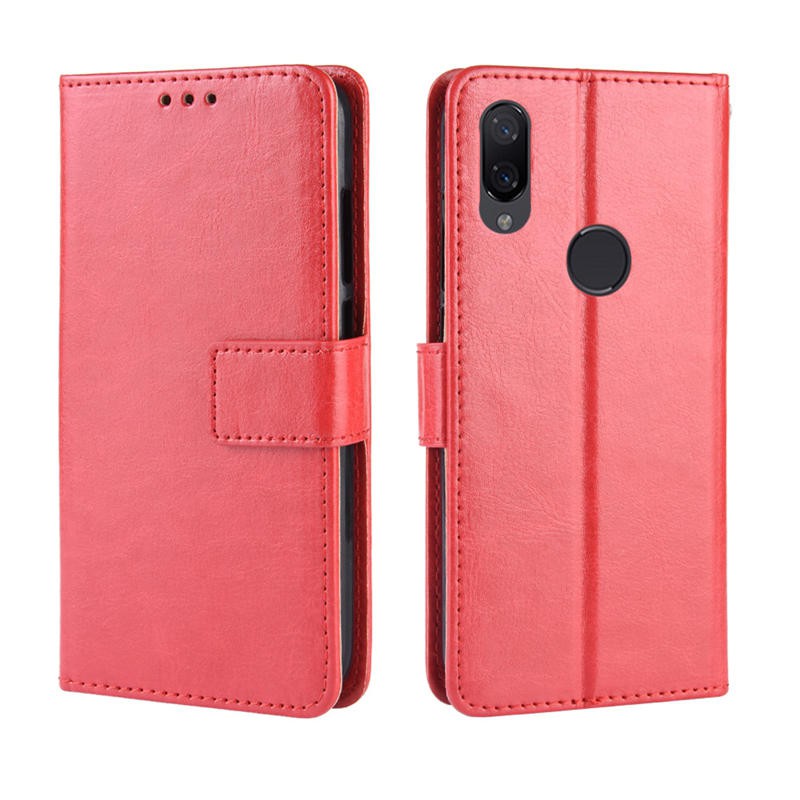 Bao Da Điện Thoại Nắp Gập Cài Khóa Có Ngăn Đựng Thẻ Cho Xiaomi Redmi Note 7 6 Pro 5 4 3 Go 6A 6