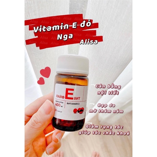 Vitamin E đỏ Nga Mirrolla 400mg - ALISA