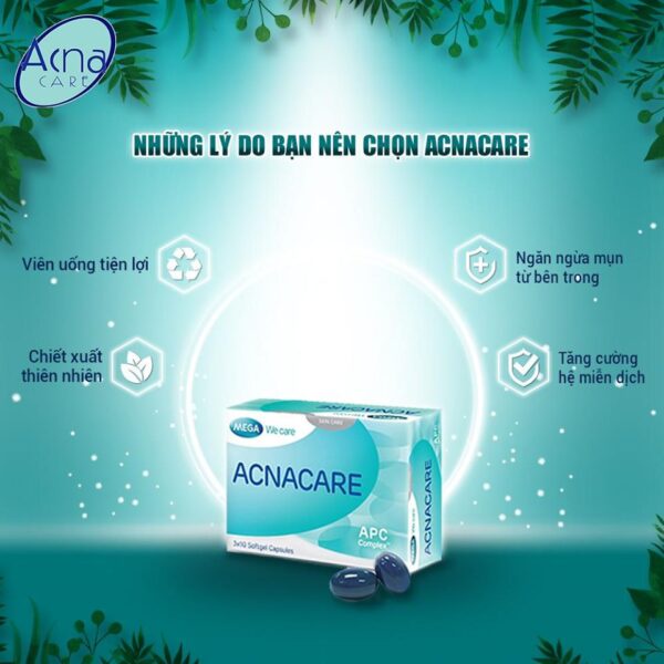 Viên Uống ACNACARE Hỗ Trợ Giảm Mụn, Kiểm Soát Nhờn - Mega we care