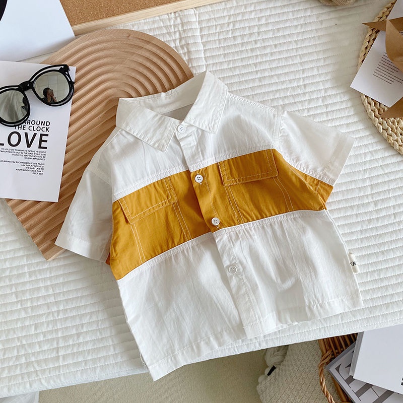 Áo polo Tay Ngắn Chất Liệu Cotton Phong Cách Hàn Quốc Cho Bé Trai