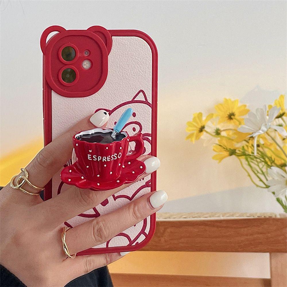 1 Nhẫn Đỡ Điện Thoại Hình Ly Trà Sữa 3D Dễ Thương