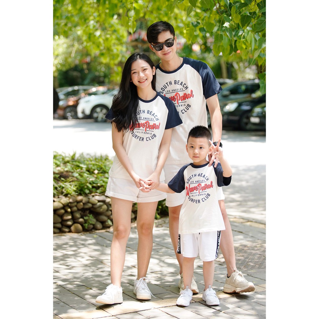 Áo phông nam SAYME tay raglan vải thun cotton co giãn, set gia đình đi biển đi chơi đều đẹp MCTS0020