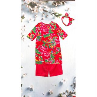 Áo dài con công 4 chi tiết