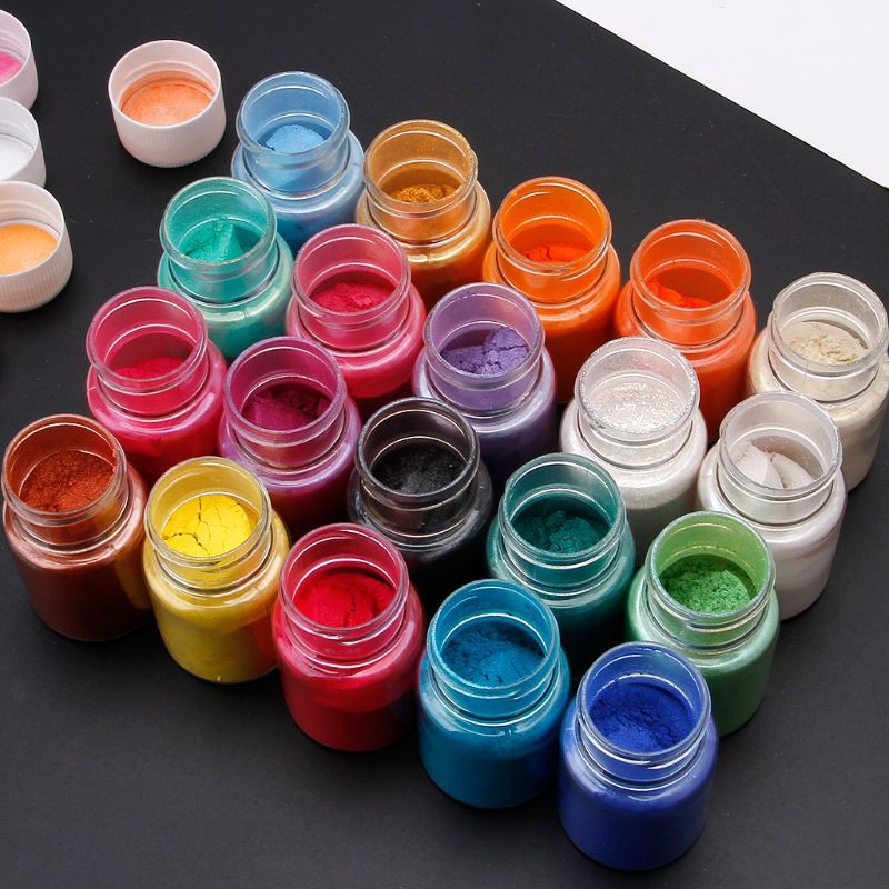 Bộ phấn mica 20 màu ánh nhũ dùng tạo màu thủ công cho mỹ phẩm