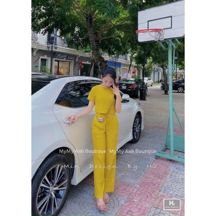 [8.8 Sales Freeship] Set bộ thun xốp trơn màu quần dài, bộ xốp áo croptop quần suông, bộ dài đi chơi dễ thương