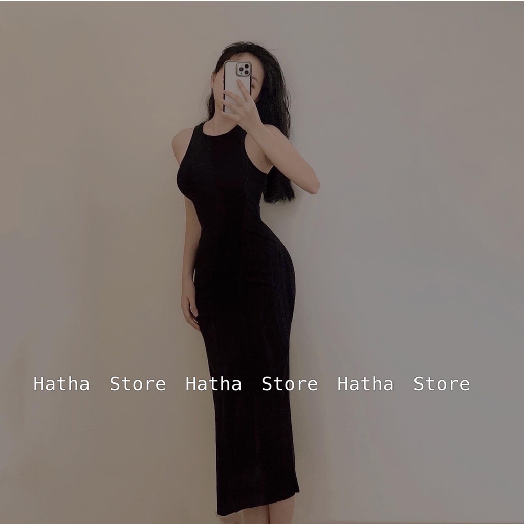 HOTTREND - ĐẦM BODY ĐEN NỮ THUN TĂM GÂN TÔN DÁNG CHE ĐẦU GỐI KÈM ẢNH THẬT | BigBuy360 - bigbuy360.vn