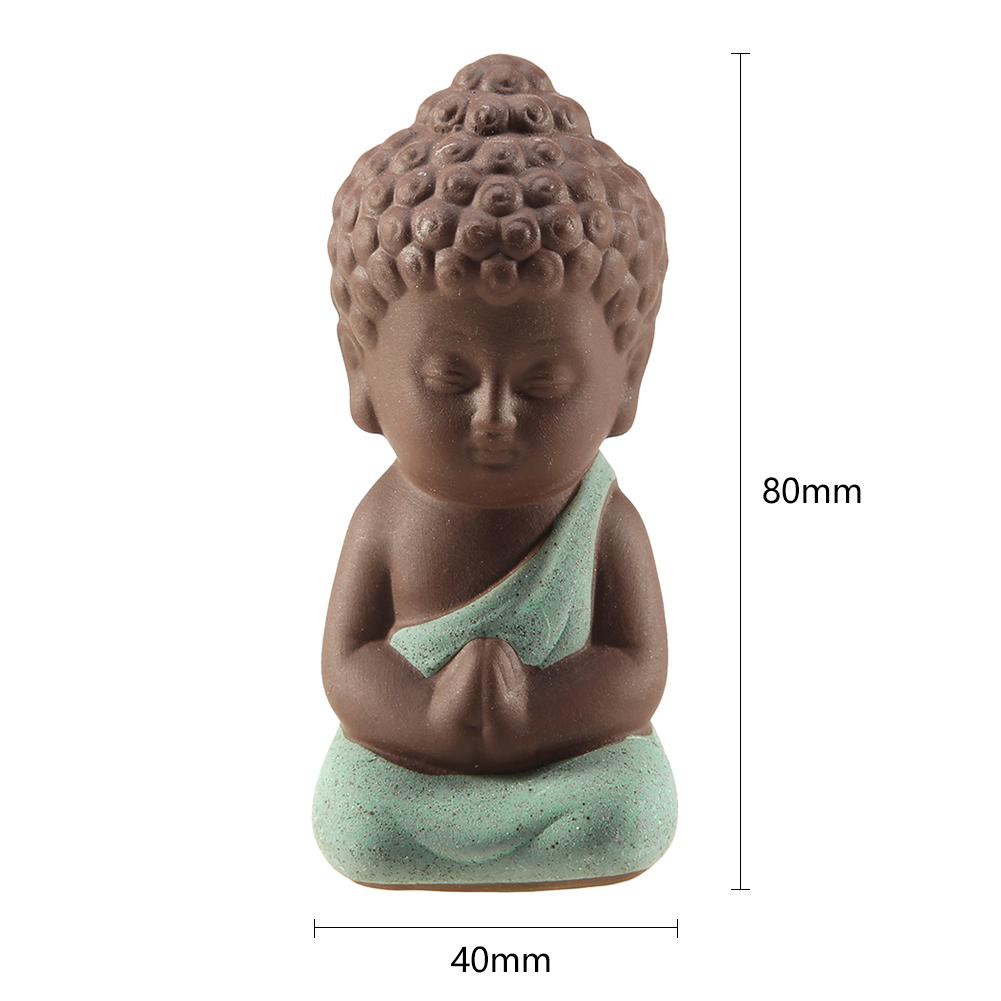 Tượng Phật mini bằng sứ màu tím dùng trang trí