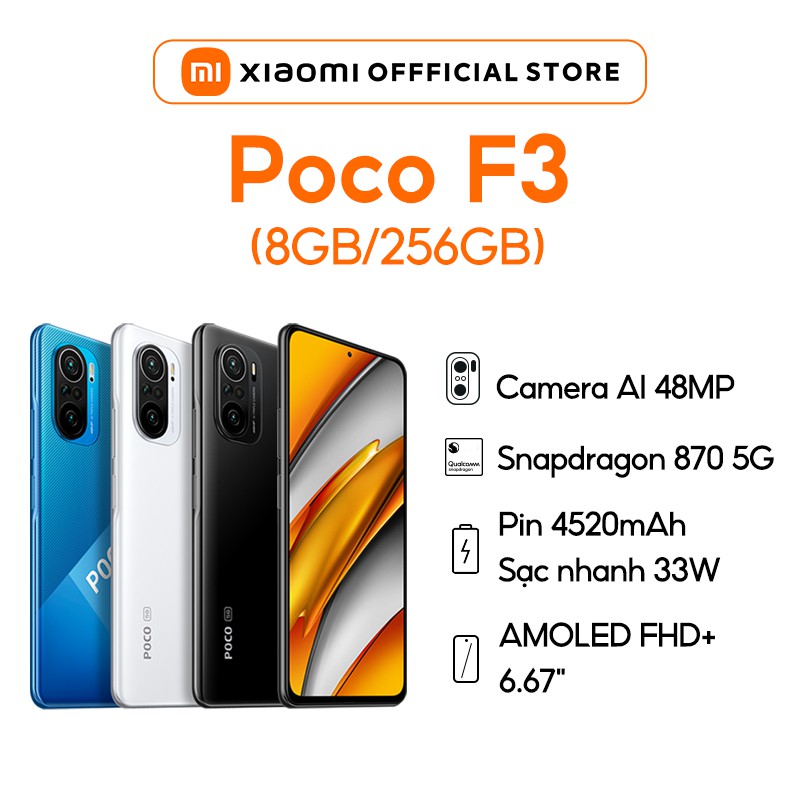 [Mã ELMALL500K giảm 8% đơn 500K] Điện thoại POCO F3 (8GB+256GB)