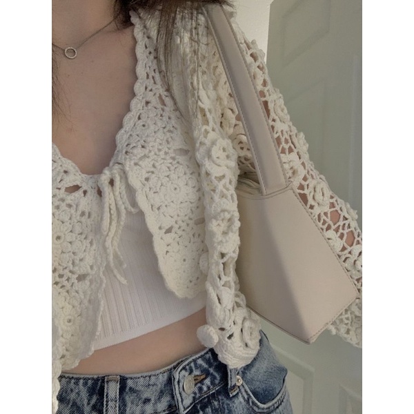 2hand Cardigan, áo lưới crochet phong cách fairy