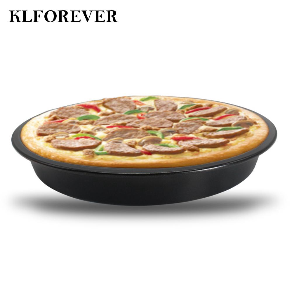 Chảo Nướng Bánh Pizza Klforever11 Hình Tròn Bằng Thép Không Gỉ Màu Đen Diy