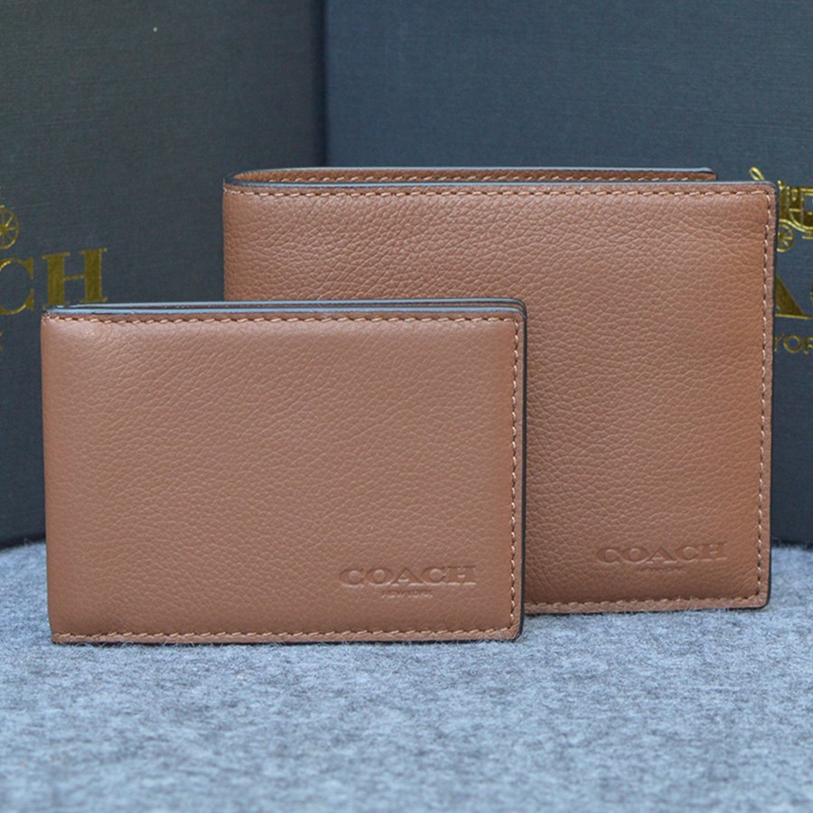Ví Coach F4991 Double Billfold Leather Brown