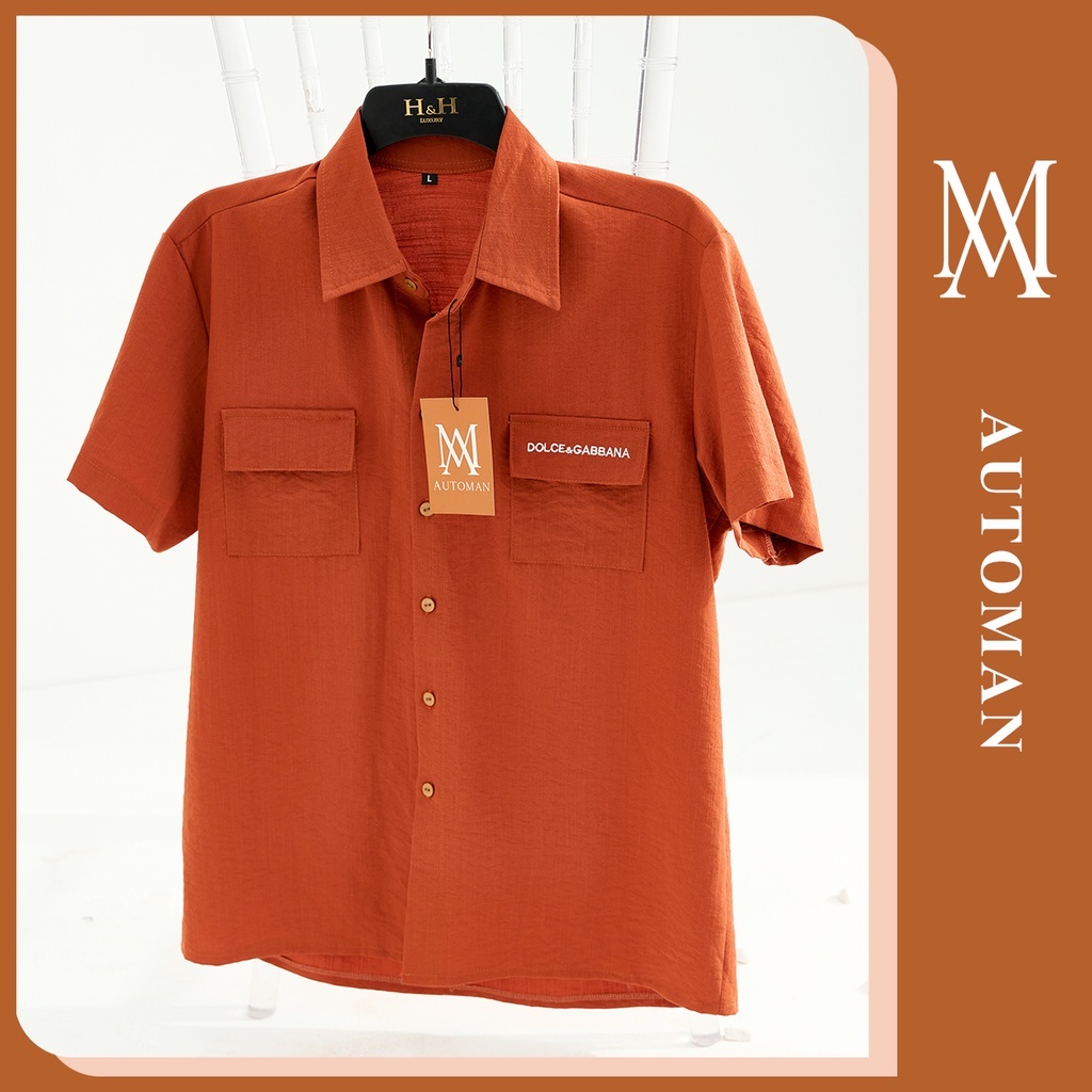 Áo sơ mi đũi tay ngắn cổ bẻ chất liệu cao cấp thoáng mát AUTOMAN A05