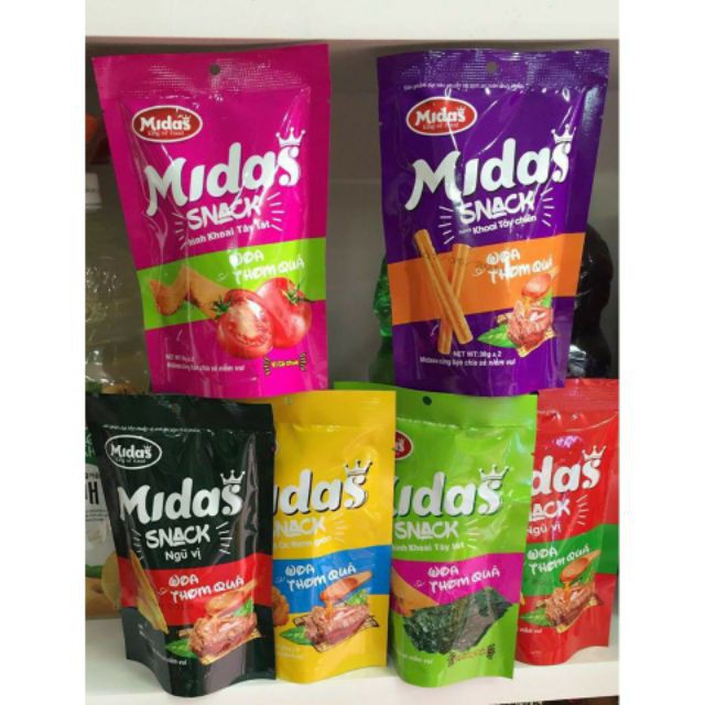 (FRESHIP50K)Snack thịt nướng ngũ vị Midas 30g - giòn tan thơm phức ( 6 vị )