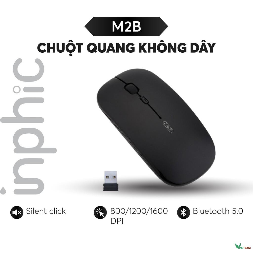 Chuột sạc không dây Inphic M2B bluetooth 5.0 Chuột quang không dây 3 chế độ dành cho máy tính - Chính Hãng -dc4520