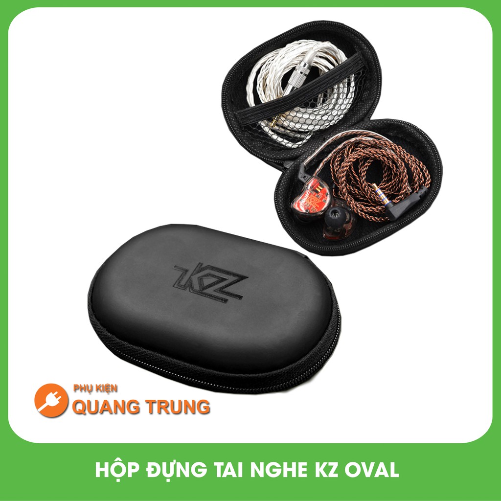 Hộp đựng tai nghe oval chính hãng Kz màu đen, dùng đựng tai nghe,sạc cáp,phụ kiện tai nghe , rất đẹp