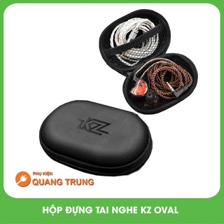 Hộp đựng tai nghe oval chính hãng Kz màu đen, dùng đựng tai nghe,sạc cáp,phụ kiện tai nghe , rất đẹp