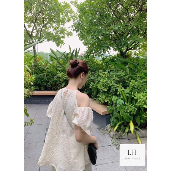 Sét bộ áo yếm khoét vai tay bồng,mix quần xuông siêu xinh