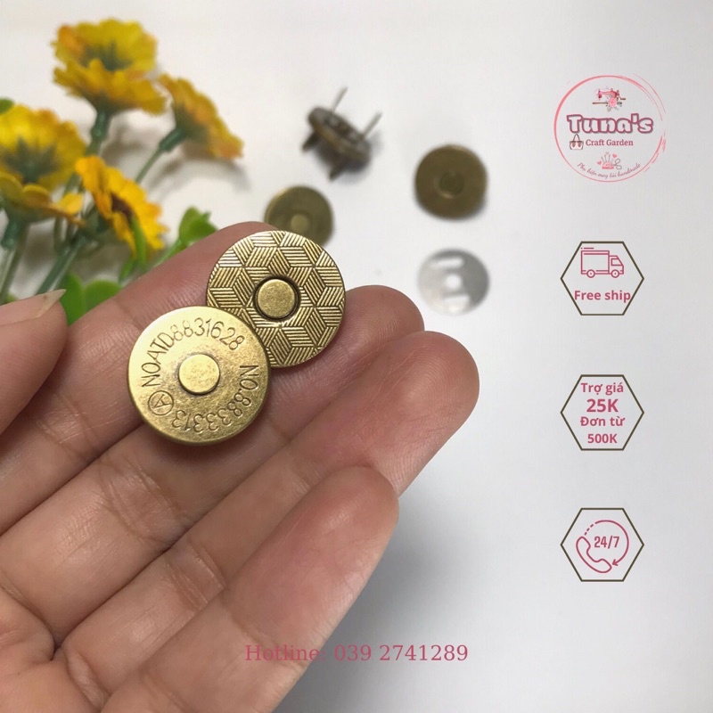 Cúc nam châm 18mm làm túi ví handmade