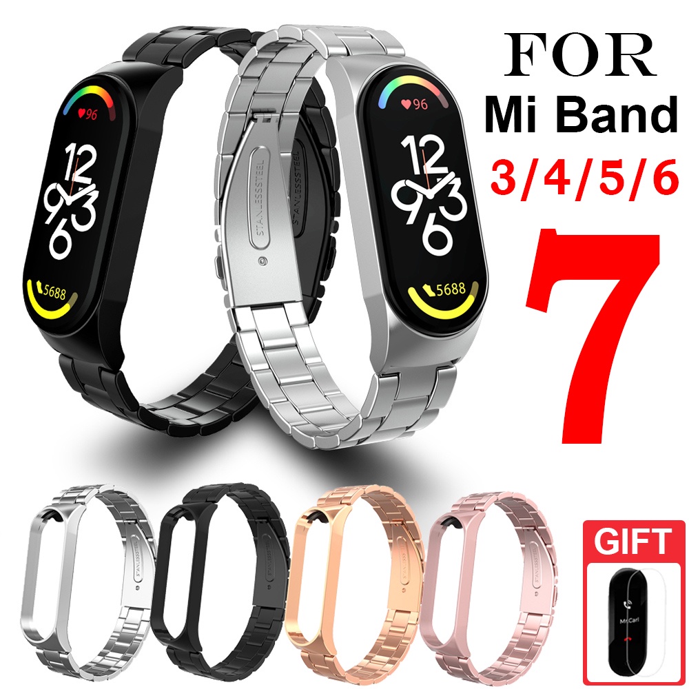 Dây Đeo Inox Cho Đồng Hồ Thông Minh Xiaomi Mi Band 7 6 5 4 3