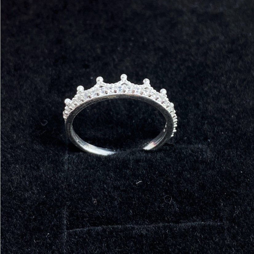 Nhẫn bạc nữ Evasilver, Nhẫn vương miện bạc ta nạm đá lấp lánh