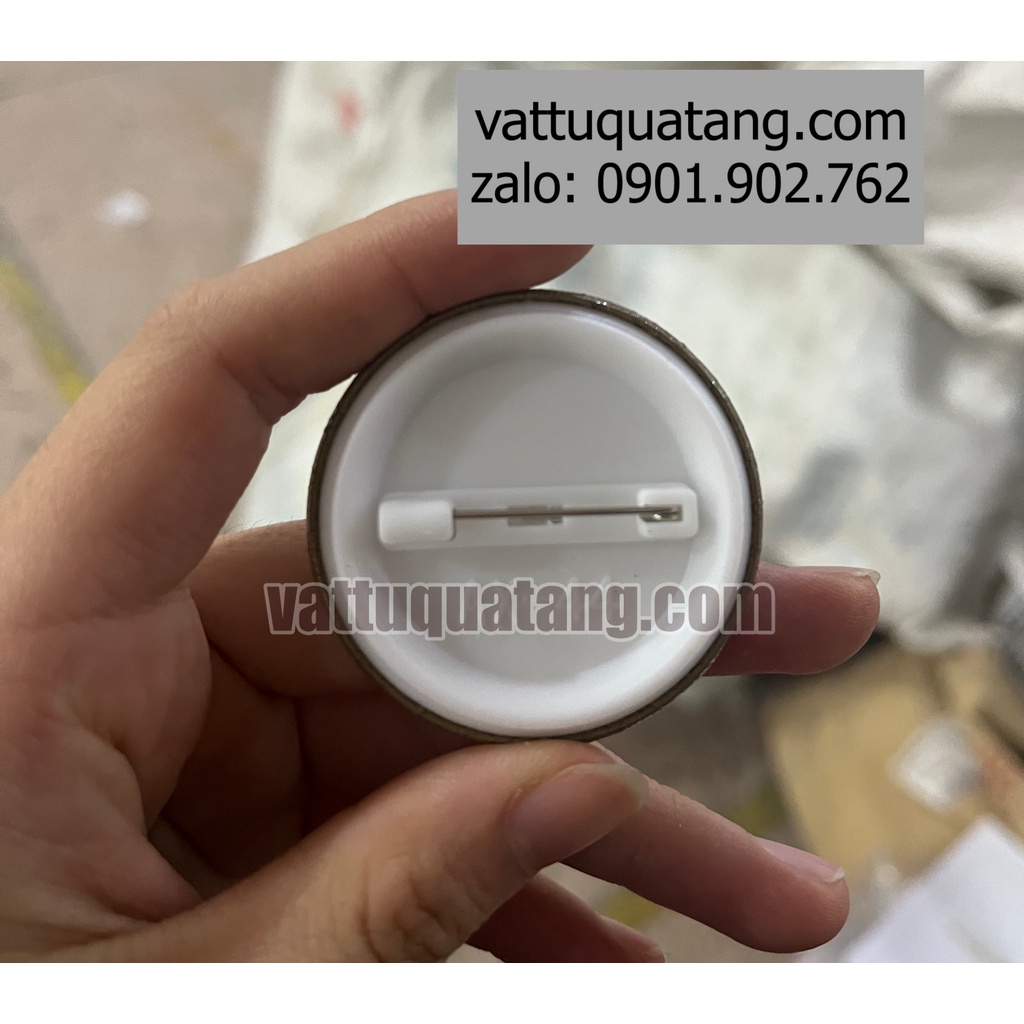 Combo 100 cái Phôi huy hiệu nhựa tròn cài áo - 3.2cm kim cài