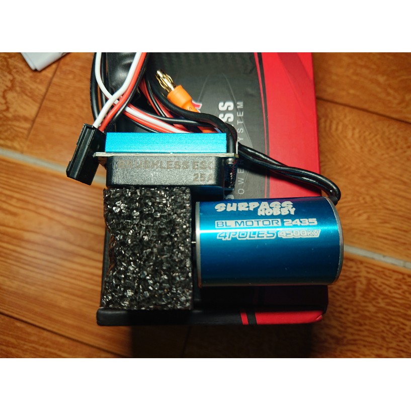 SURPASS HOBBY 2435 4500KV Sensorless Brushless Motor and 25A Brushless ESC for 1/18 1/16 RC Car