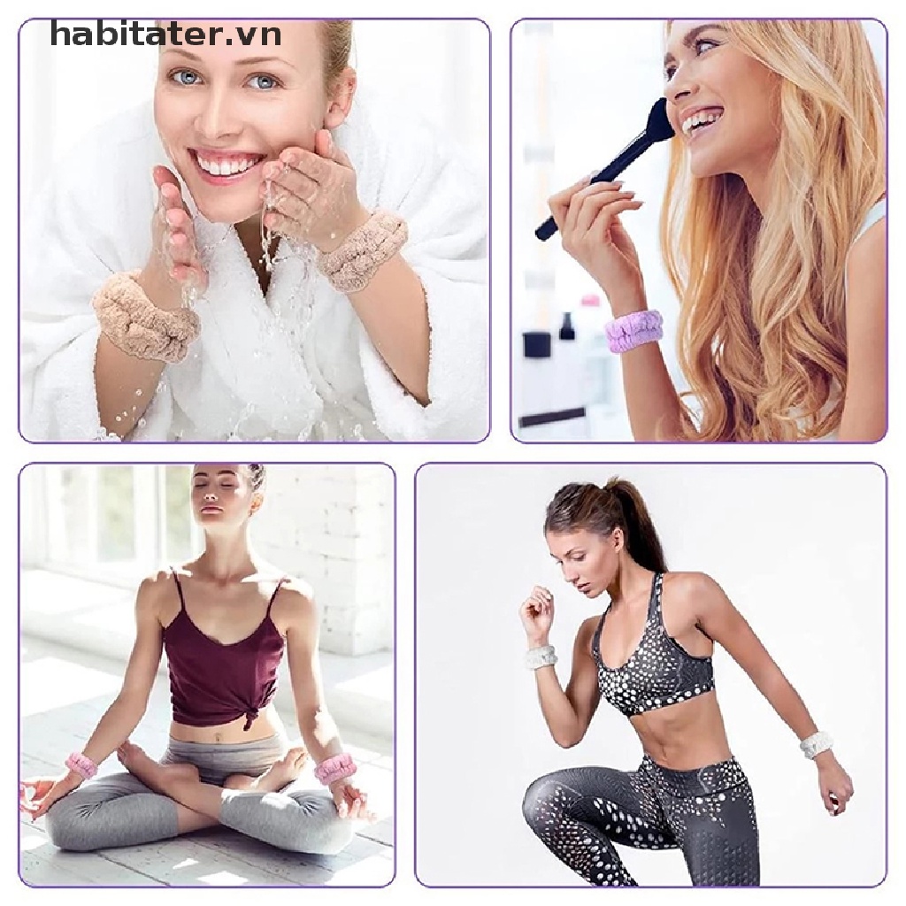 1 Dây Đeo Cổ Tay Màu Trơn Thấm Hút Tốt Tiện Dụng Khi Rửa Mặt / Chạy Bộ