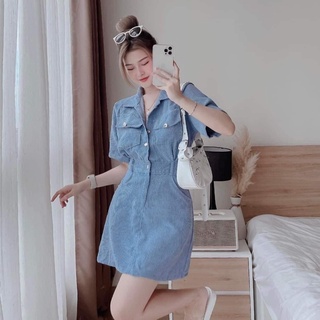 (SHOP TÁO ĐỎ BIGSIZE 50kg đến 90kg ) đầm sơ mi dáng A 2 túi