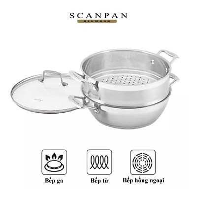 Chảo inox kèm xửng hấp Scanpan Impact 28cm 71122810