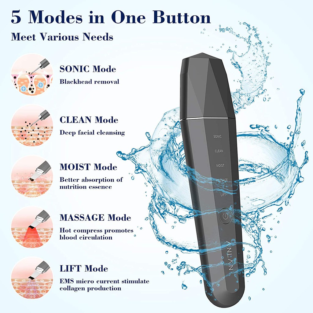 [Mã FMCG100K - 10% đơn 500K] Máy Cà Da Anlan Ipx5 Siêu Âm Chống Nước Loại Bỏ Mụn Đầu Đen Ems Nâng Cơ Mặt 45 ℃ | BigBuy360 - bigbuy360.vn