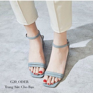 Sandal G20 oder quai mảnh gót vuông thời trang