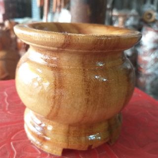 Bát nhang gỗ gõ nguyên khối ngang 11cm