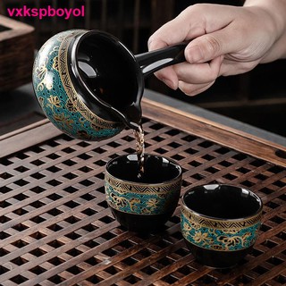 đồ chơiSix Zhantao [1 cối đá 1 biển 6 chén] Bộ ấm chén gốm sứ Kung Fu bán tự động cho dùng trong gia đình