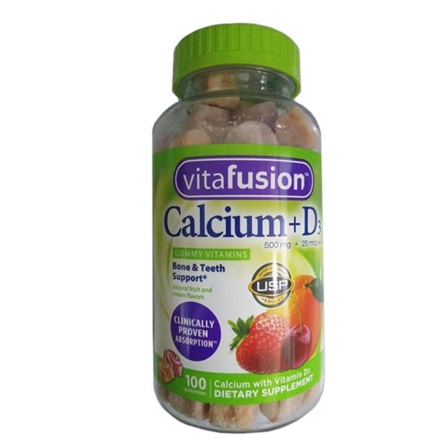 Kẹo Dẻo Bổ Sung Canxi Vitafusion Calcium 500mg Mỹ Chính Hãng