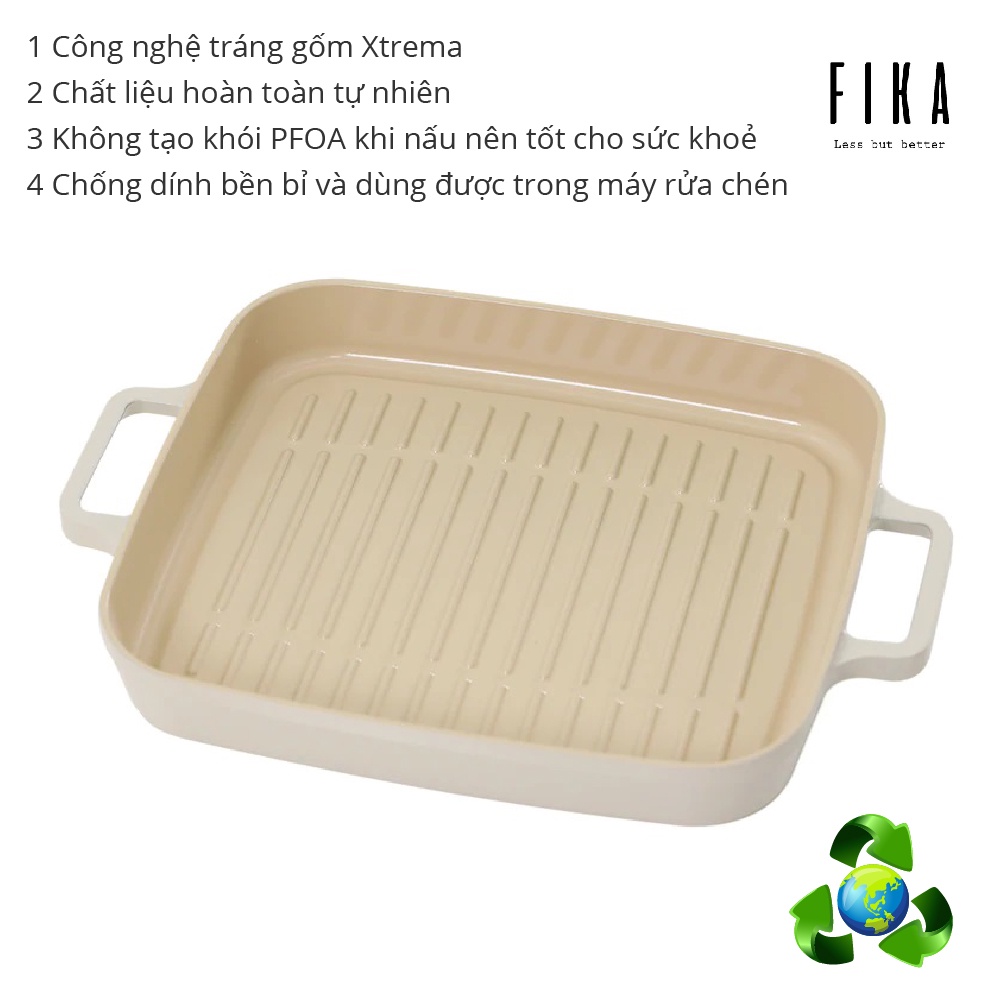 [Mã BMBAU300 giảm 10% đơn 499K] [Mã INCU300 giảm 10% đơn 499K] Chảo Nướng Fika Neoflam tráng gốm size 28cm - EK-FI-G28