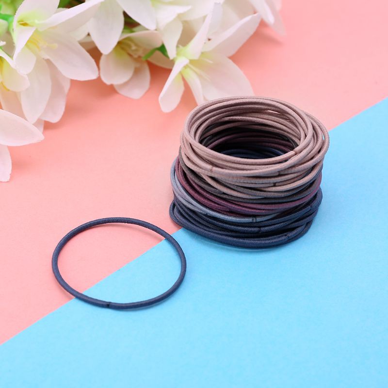 Set 20 / 50 / 100 Dây Chun Buộc Tóc 5cm Phong Cách Hàn Quốc Dành Cho Nữ