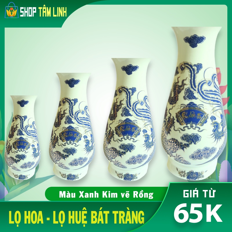 Lọ hoa, lọ huệ đồ thờ cúng gốm sứ Bát Tràng mạ vàng sang trọng linh thiêng Shoptamlinh
