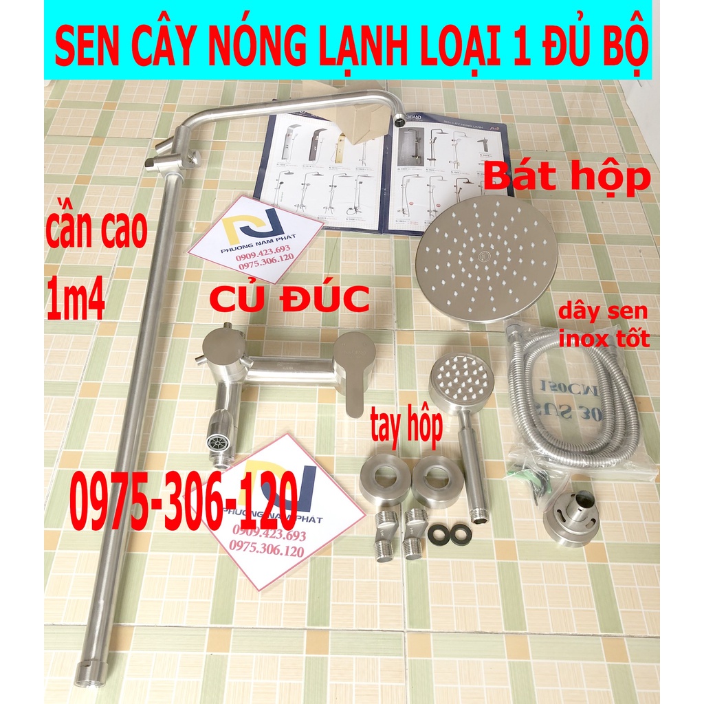 [LOẠI 1-ĐÚC DÀY] Bộ Sen Cây Tắm Đứng Nóng Lạnh INOX 304 N1006 NA.GRAND,HÀNG BAO XÀI BAO ĐỔI MỚI 1 NĂM SEN CÂY TRÒN A1